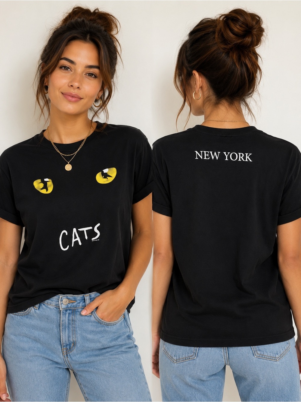 Cats The Musical Broadway Graphic T Shirt New York Black Theater Tee Small